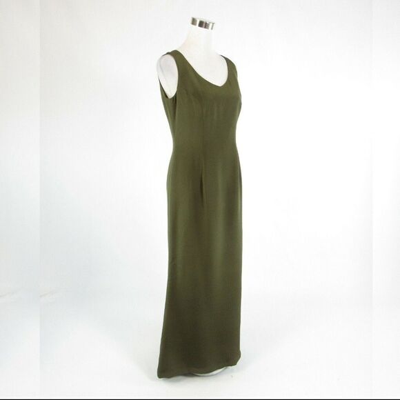 Naeem Khan green silk maxi dress 8 - Picture 3 of 8